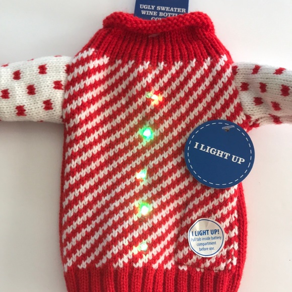 NWT Light Up Ugly Sweater Wine Bottle Cover - Picture 5 of 5